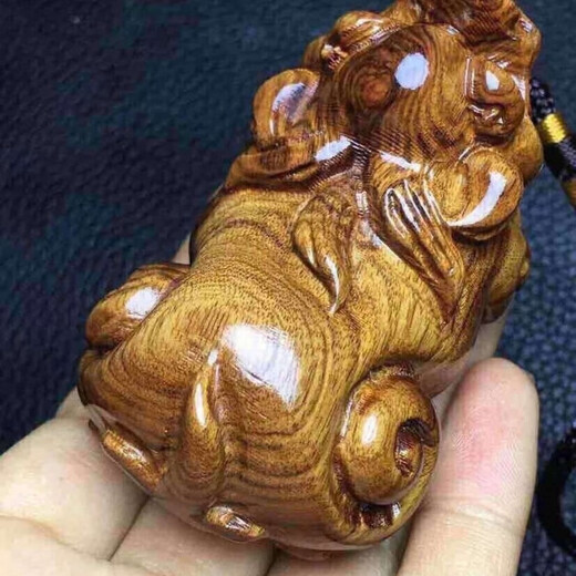 雅鸽越南黄花梨木雕手把件招财貔貅手工实木雕刻可把玩可摆件的工艺品 招财貔貅（七厘米左右）