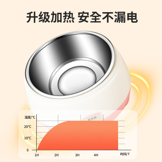 欧曼丽莎恒温加热猫碗猫咪饮水机不锈钢猫狗碗酸奶机猫咪喝水猫碗不易打翻 尼罗蓝-1000ml大容量【水电分离 不锈钢内胆】