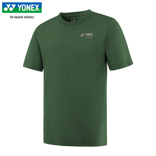Yonex2025 New Yonex Badminton Uniform Schnelltrockne Kurzärmelige Männer und Frauen-T-Shirts umweltfreundliche Serie Sport Tops 16833 Herren 16833cr Olive Green XL