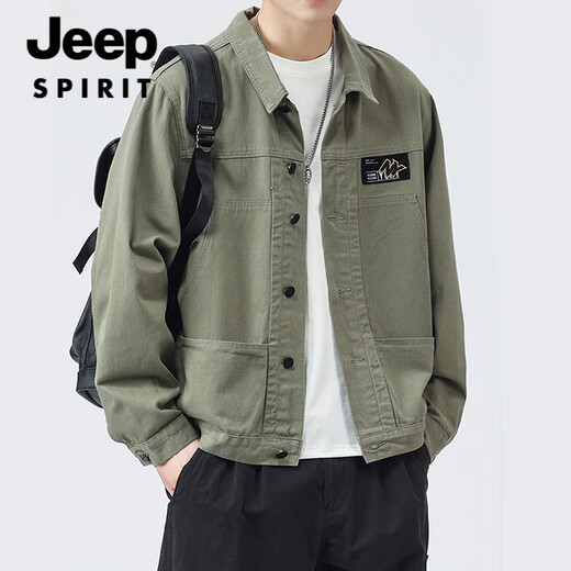 Jeep Spirit Jeep Jacke Herren Frühling und Herbst 2025 Neues Hemd Revers Herbst Herren Work Jacke Frühherbst-Kleid Top Jeep [Aktualisierte Version] K12806 Black M [Vorgeschlagen 90-120jin [Jin Equals 0,5 kg]]