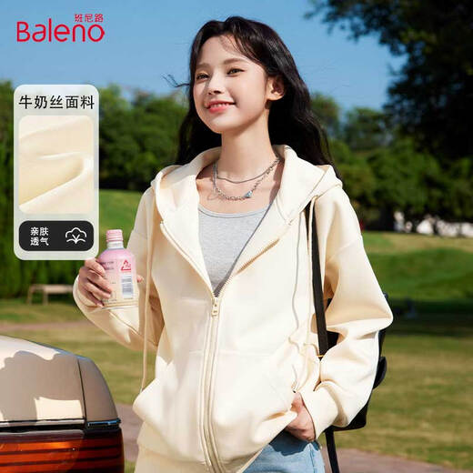 Baleno hooded trendy sweatshirt for women in 2025 spring and autumn new casual small sports cardigan Korean atmosphere clothing