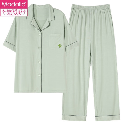 Modal Pyjamas mit Brustpolster für Frauen für die Kurzärärmelen-Hose mit kurzer Säure Cardigan coole Heimkleidung Sommer 2025 Neues Modell X12101# xl