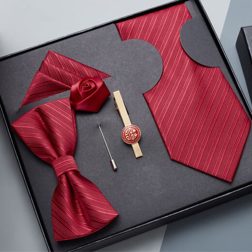 ZNMW Juego de 5 piezas de corbata negra burdeos para el novio de boda de la boda de la boda de la boda de la boda cuadrada de la bufanda de la bufanda de la bufanda de la bufanda de alta calidad.