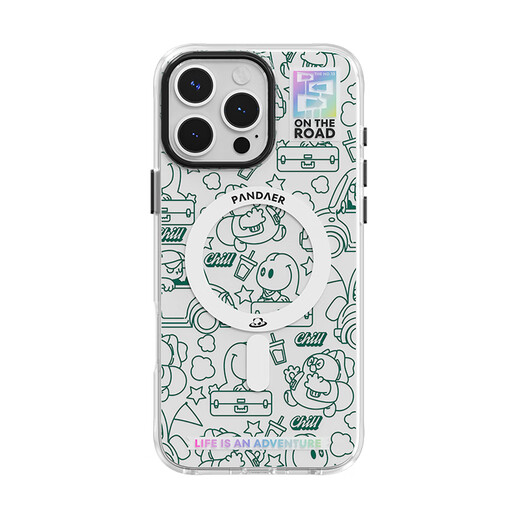Meizu (Meizu) Pandaer Wilderness Miaoma Concha antibacteriana Oasis electrónica adecuada para iPhone 16 Pro Max Proceso antibacteriano IML Impresión Miaoma Array Estructura de inclusión completa