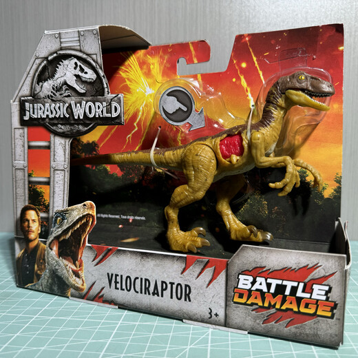 Mattel (Mattel Toy) Die klassische Klassiker der ersten Generation American-Thailand War Loss Velociraptor Jurassic World Toy Collection Soundeffekte mit mittlerer Spitze Pterodactyl Triceratopsaurus First Generation Basic Velociraptor Green (klein)