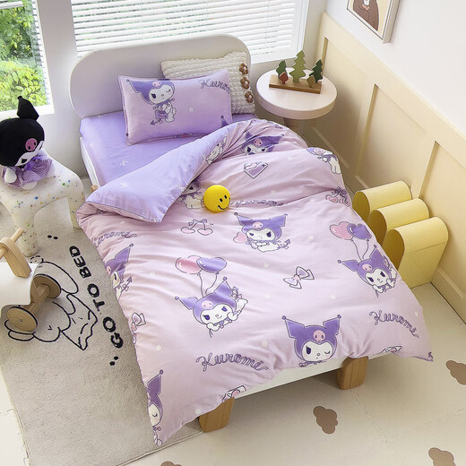 Yalu 100% Xinjiang cotton cartoon three-piece set full cotton quilt six-piece set baby nap baby children's bedding products Balloon Kulomi [soft and skin-friendly] Six-piece set Bedding style [2Jin [Jin equals 0.5 kg] silk cotton style]