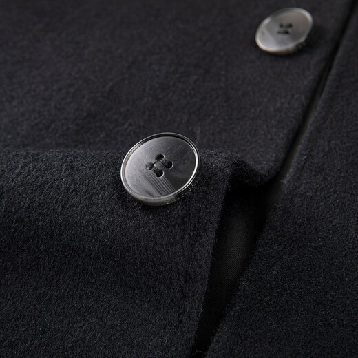 Seven brand cashmere woolen coat men's mid-length winter thick style business daddy wool coat warm winter coat black XL 180/96A
