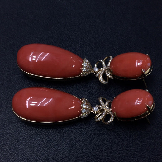 Zhaohao Coral Drop Earrings Exquisite and Elegant Tibetan Earrings Large Earrings