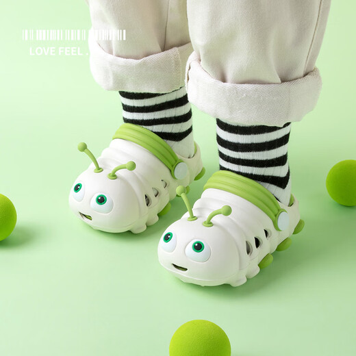 Deer Mili Brand Direct Supply Deer Mili DC110 Caterpillar Beach Shoes Children's Crocs Slippers Apple Green 14.5 cm Inner Length Recommended Foot Length 14cm 150