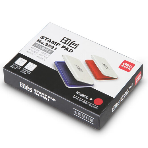 Deli 9891 Tintenstempelplattform Rot Größe Metal Stamp Financial Quick Work Office