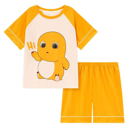 Little milk dragon children's pajamas for summer boys pure cotton short sleeves shorts boys teenagers cartoon home clothing set T695# milk dragon [hot new style] One size 14 sizes (suggested high 123-133)