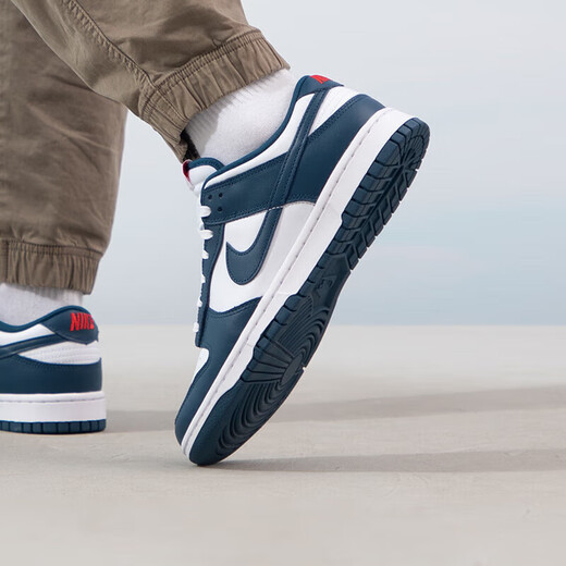 Nike (Nike) Мужская обувь 2025 Весна и осень Новая Данка Низкая классическая ретро спортивная обувь с низким топом повседневными туфлями DD1391-400 Белый и синий 40,5