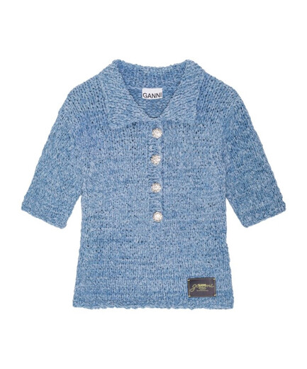 Ganni 25SS Logo Pull Couleur des femmes K2449 20 S