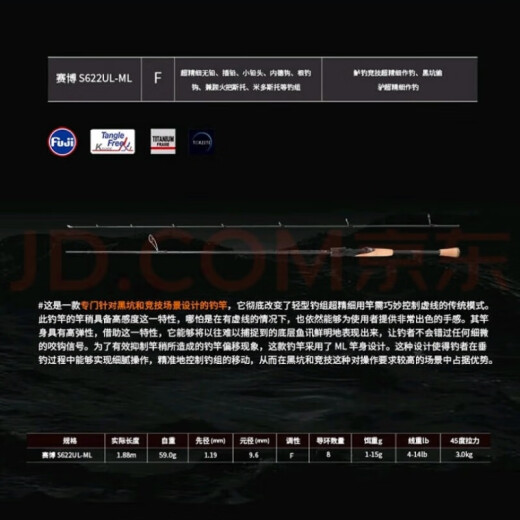蕾迪熊（LEIDIXIONG）赛博路亚竿导环超轻虫竿鲈鱼鳜鱼竿黑坑野钓高感度直枪柄渔杆 2.03m S682L-M