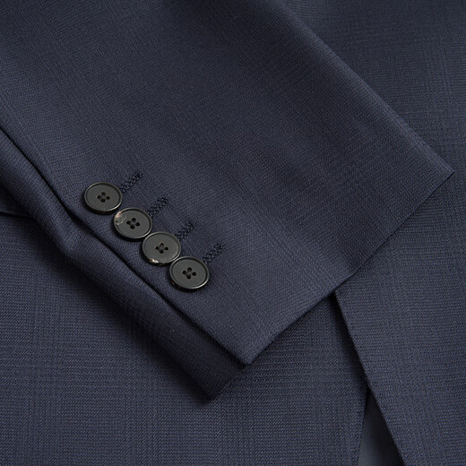 JIARMAY High Luxury Pure Wool Suit Men's Suit Business Formal Wedding Banquet Plaid Back Slit Suit Men's Blue Gray Plaid S 165/88B Pants Remarks Size