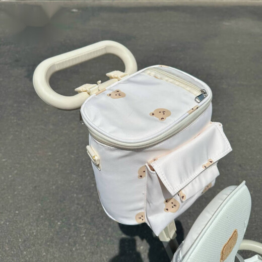 凤梨凤梨婴儿推车挂包通用遛娃神器挂包防水收纳挂袋收纳袋三轮儿童车 普通版600D防水牛津布面料-米色