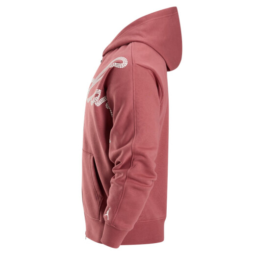 耐克（NIKE）Jordan官方耐克乔丹男加绒连帽衫针织印花休闲拼接HF9296 691峡谷锈橙/帆白/帆白 L