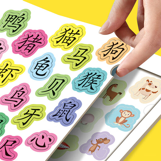 趣图图宝宝认字拼图板儿童3-4到6岁汉字识字卡片小孩幼儿园进阶益智玩具 随机一张