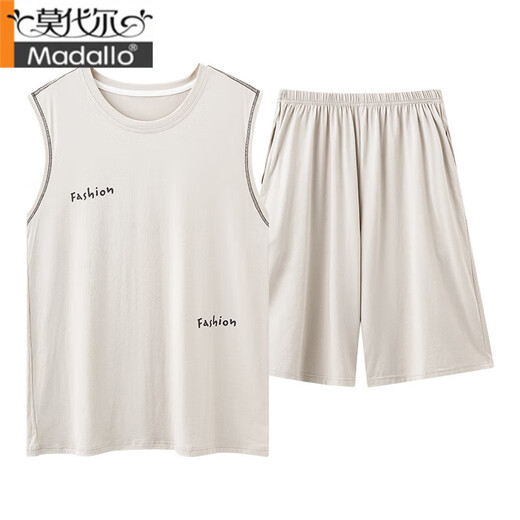 Modal men's pajamas summer sleeveless vest shorts thin cool ice silk casual home clothing set Sn9214 ​​L men-