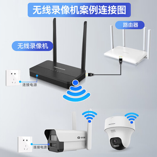 
HikVISION (HIKVISION) Haoshitong Wireless Surveillance Camera 8-way Set Full Color Night Vision 4M HD Indoor Surveillance Voice Intercom 360 Degree Panoramic Monitor Hard Drive Set 4TB