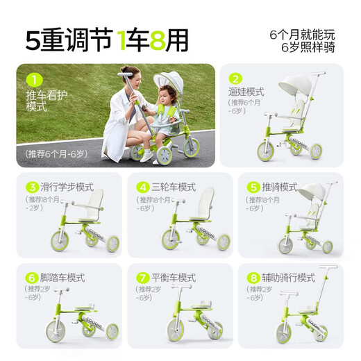 
Cool cycling children's tricycle bike 1-5 years old baby walking artifact lightweight foldable trolley 1 car 8 year old gift