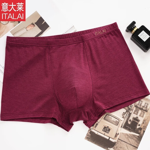 Italai Herren Antibakterielle Unterwäsche plus Fett plus größere Herrenboxhosen Modal Atmungsfreie Boxerhosen Großgröße BEISTEN FAT MAN SHORTS 4882 Tiefes lila 1 Paket 5xl/125b