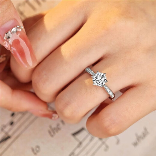 AVHE 18K gold set with artificially cultivated diamond ring, wedding ring, artificial diamond ring for women, wedding gift for Chinese Valentine's Day pairing ring, platinum crown micro-setting - diamond 50 points VVS clarity, number 9-20 circle can be remarked