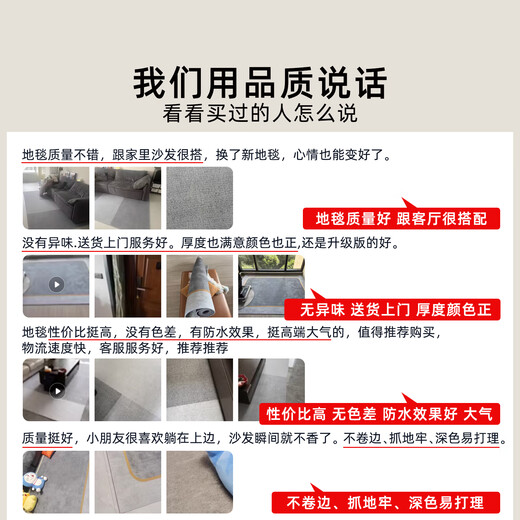 TURBOUN客厅地毯轻奢感免洗黑沙发搭配地毯客厅2024新款轻奢感房 15839 1件 140*200CM无甲醛无异味