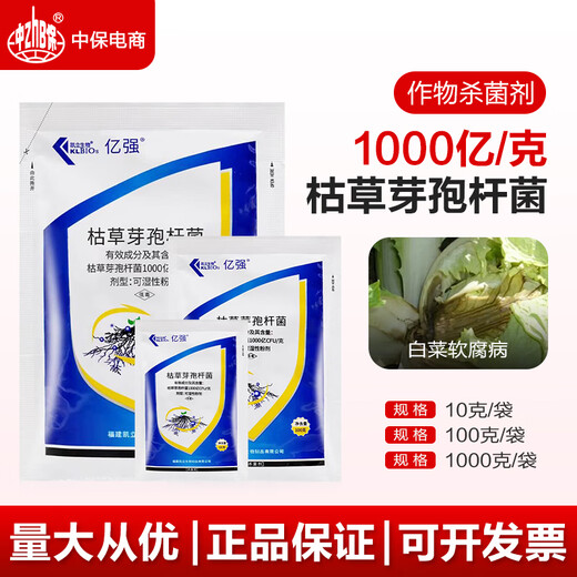 Kaili Biotech 100 billion CFU/g Bacillus subtilis prevention and treatment of cabbage soft rot microbial fungicide 10g