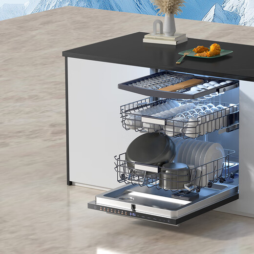Xinfei (Frestec) 16 sets of large-capacity embedded variable frequency dishwashers, first-class water efficiency, three layers and six arms, high pressure washing, layered washing, hot air, quick drying, 168 hours of healthy storage, independent embedded dual-use, 16+2 sets of variable frequency dishwashers, embedded models, can be remotely controlled by mobile phone over the Internet