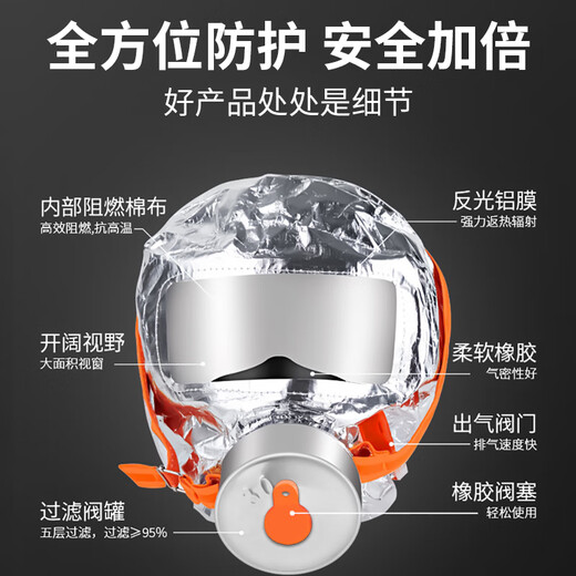 Gangqi fire mask gas mask anti-smoke fire respirator mask hotel special fire mask 3C certified filter fire emergency escape self-rescue breathing equipment emergency kit