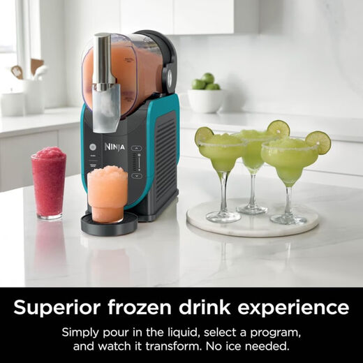 Ninja FS299 Getränkemaschine Smoothie Machine Professionelle Eismaschine 2 voreingestellte Programme gefrorene Getränke gefrorene Margarita usw. Keine Eiswürfel benötigen 88 Unzen/2,6 Liter blau und grün