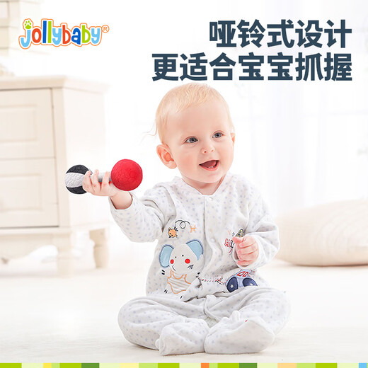 Jollybaby Baby Vision Tracking Baby Handgreifball taktile Wahrnehmung Rasselball Spielzeug – Trainingshanteln – Schwarz und Weiß Rot
