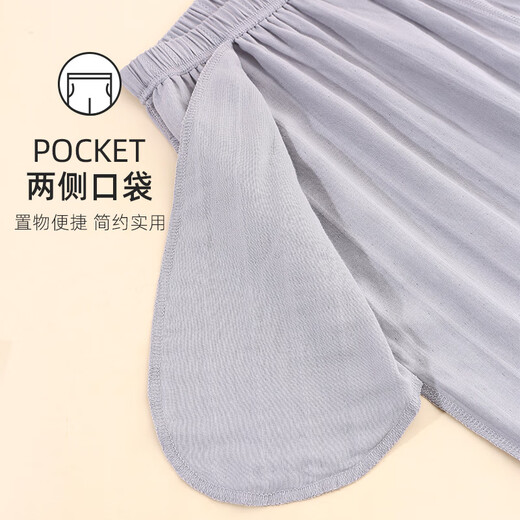 Shile Spring and Autumn Pure Cotton Double-layer Yarn Couple Home Set Red Zodiac Year Casual Simple Long-sleeved Pajamas Can be Weared Sapphire Blue/Male XL