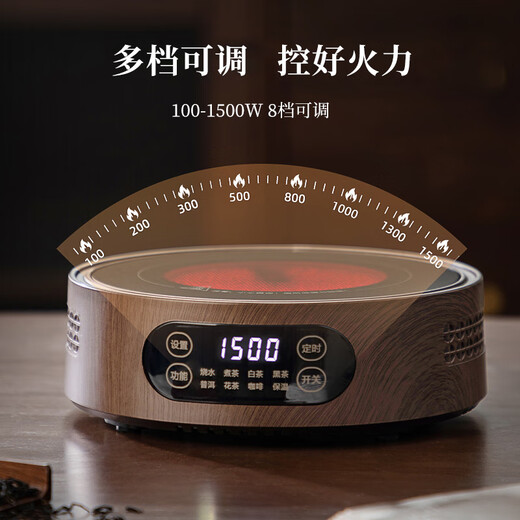 Yihutea (YIHUTEA) glass teapot, kettle, thickened teapot, large-capacity teapot, electric ceramic stove, teapot, tea set, tea set, wood grain stove + transparent kettle 1.3L