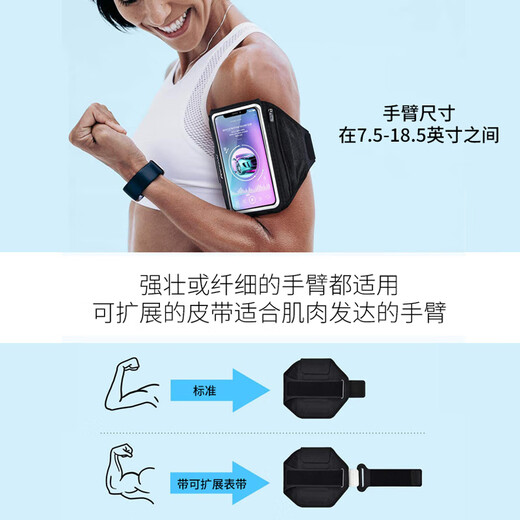 Dipur waterproof mobile phone arm bag with touch screen for men's sports running lightweight wrist bag arm strap for women outdoor cycling fitness anti-sweat and anti-slip mobile phone arm cover mobile phone bag adjustable - black