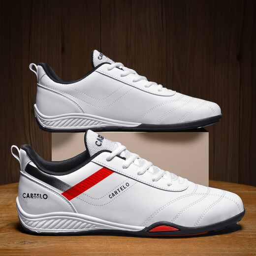 CARTELO men's shoes sports and leisure spring and summer outdoor versatile white shoes classic board shoes QH3338 white 41