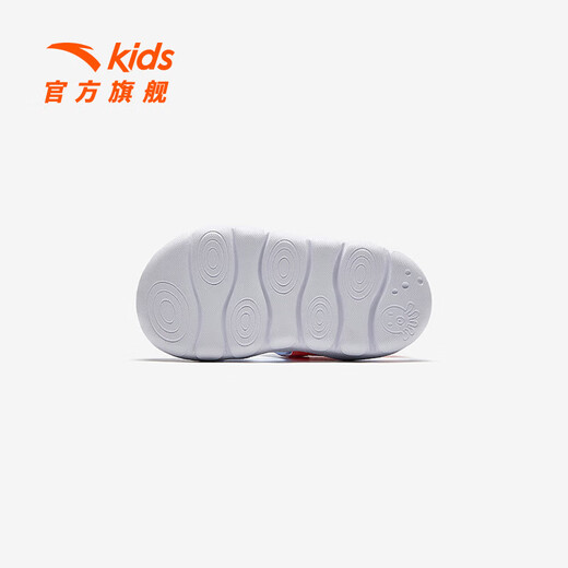 ANTA children's sandals, men's and women's shoes, 2025 summer new breathable Velcro octopus toe and foot protection beach shoes for women, Anta white/fluorescent orange red-5 22