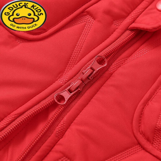 G.DUCKKIDS little yellow duck children's overalls for boys and girls in autumn and winter all-in-one velvet cotton pants for babies with open stalls for children and infants thickened outer coffee color plus velvet thickening 90