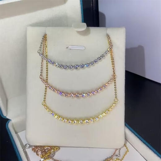 Shien 18k necklace moissanite rose gold classic gold fashion pendant clavicle chain women full super flash luxury neck necklace skirt necklace large size color remarks