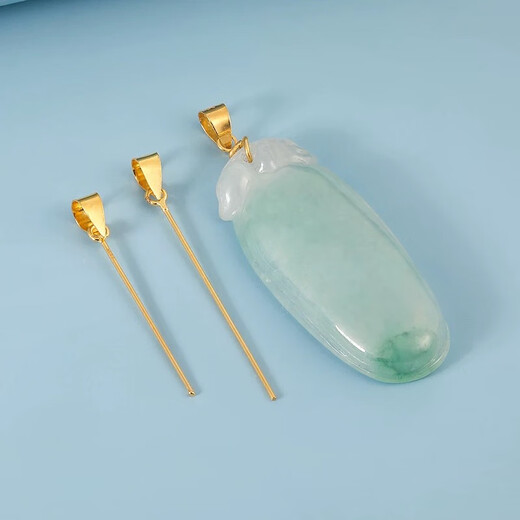 18K gold beeswax jade jade safety buckle Guanyin Buddha au750 gold color gold universal pendant buckle gold color (without buckle) 15mm