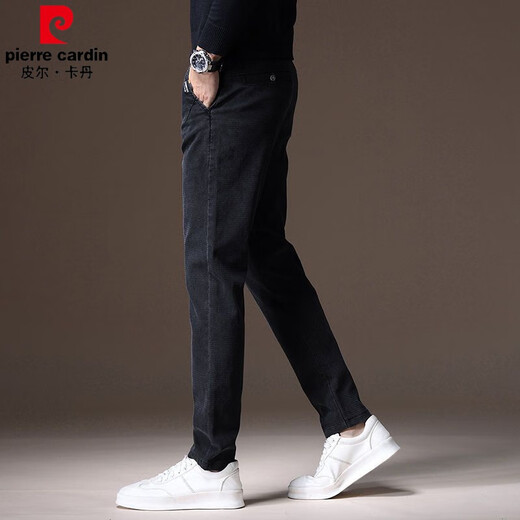 皮尔卡丹（pierre cardin）2025新款男士裤子男秋季潮流百搭休闲裤男修身直筒春秋男士长裤子 X653黑灰-弹力 32 码