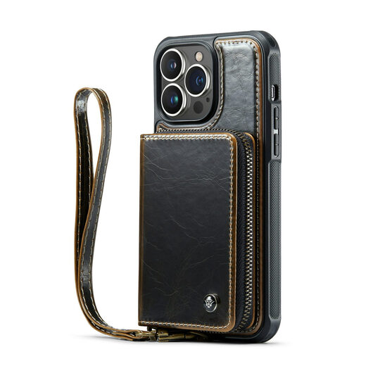 
Huaqiangbei Digital is suitable for Apple 14 mobile phone case 15 bracket lanyard wallet iphone16ProMax card change card bag 13 leather black iPhone16plus