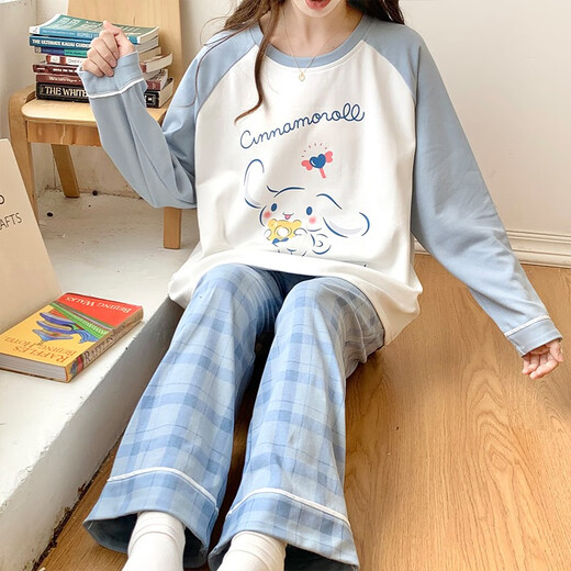 Rindu女孩睡衣初中女生2025新款春秋长袖卡通三丽鸥初中生女孩女大童家 BJR-81038 L [90-110斤]