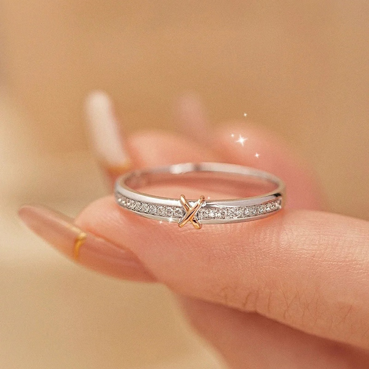 MZMZ platinum couple ring pt950 platinum engagement diamond ring Valentine's Day birthday gift for girlfriend and wife Light luxury-Xingwei love closed mouth customization/engraving photo here