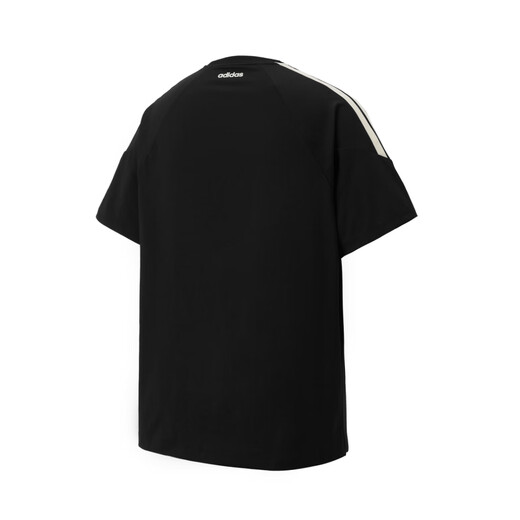阿迪达斯 （adidas）男装夏季舒适潮流时尚百搭圆领三条纹运动休闲短袖 L码