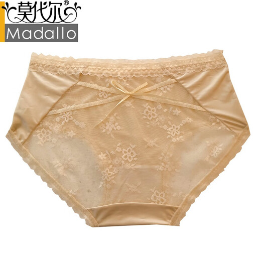 Modale Unterwäsche für Mädchen französisches Spitzenmisch sexy und rein 2025 Neue Sommerdünn Frauen-Slips Y3883-Green + Hautton + Pink + Purple M für 80-100jin [Jin gleich 0,5 kg]