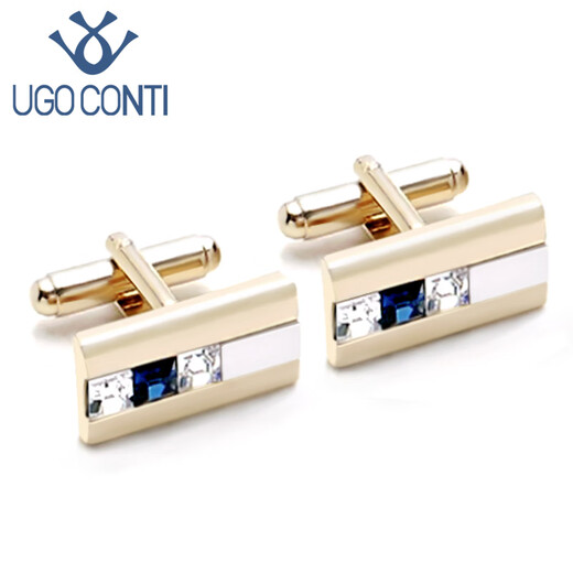 UGO CONTI Clip de corbata italiano regalo de negocios para hombres gemelos con cuello formal profesional grabado personalizado versión coreana (oro)