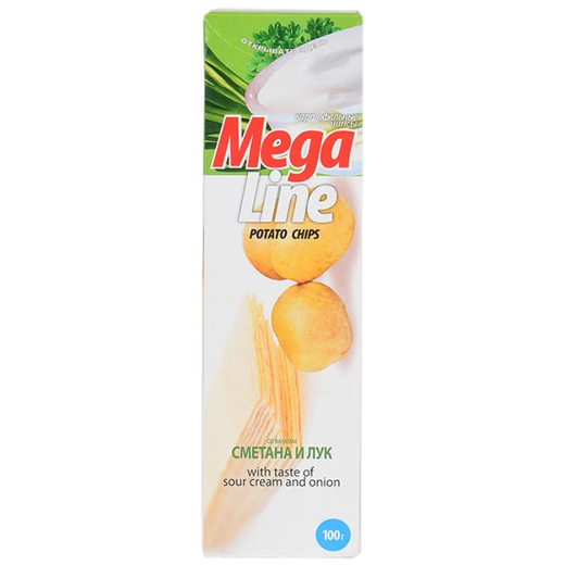 阿斯顿迈咔 白俄罗斯薯片鲜葱味megaline长条正品盒装恋人膨化零食品100g