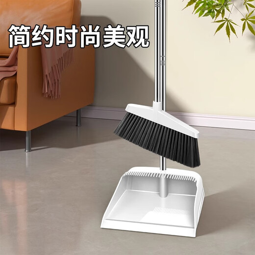 家立帮扫把套装 家用扫地软毛笤帚 带梳齿扫把簸箕套装两件套